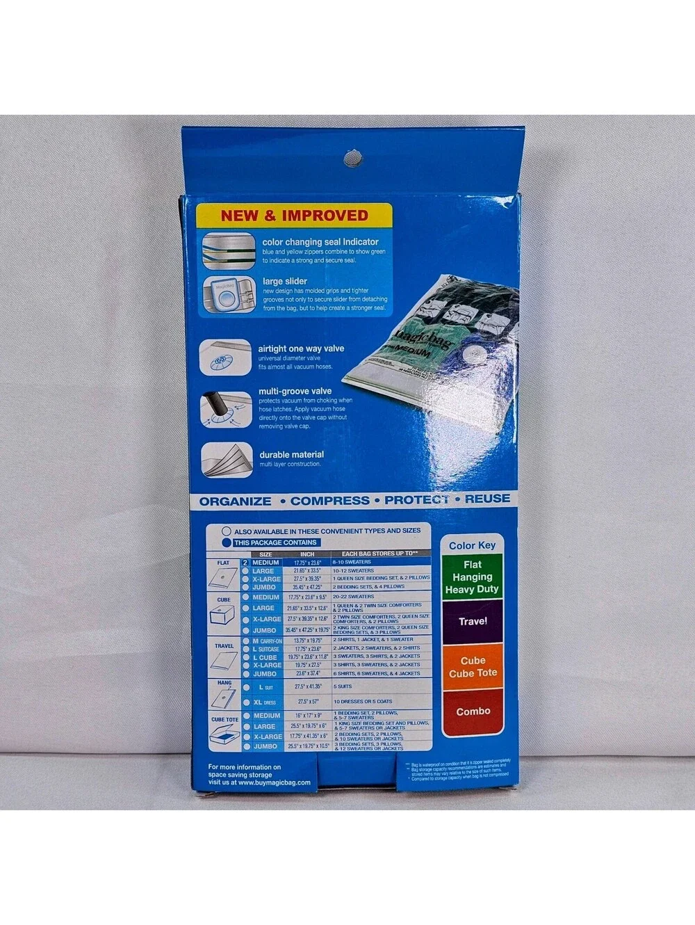 MagicBag 2 Pack Medium Flats Vacuum Storage Bags Airtight Space Saver New